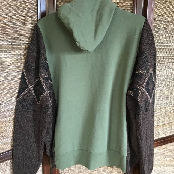 Upcycled Hoodie Sweater Sleeves, Plus Size: Sweatshirt Jacket, Diamond Pattern - Picture 11 of 11
